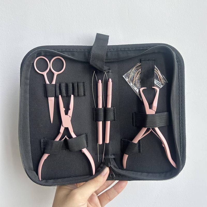 ARLANY Hair Extension Pliers Tool Kit Microlink Pliers for Sewing Weft Extensions Micro Ring Loop Needle Pulling Hook Threader
