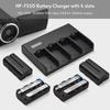 NP-F550 Battery Charger 4-Slot Charger with LED Indicators 4pcs NP-F550 Batteries 7.4V 2200mAh