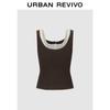 UR2026 Women's Casual Faux Two-Piece Textured Vest T-shirt