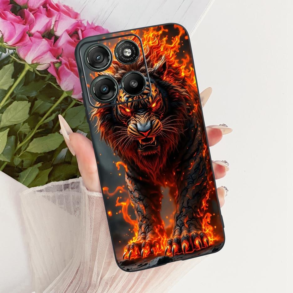 For Motorola Moto G67 Case XT2621-4 Cool Lion Dragon Painted Cover Soft TPU Phone Case For Motorola G77 MotoG67 MotoG77 5G Shell