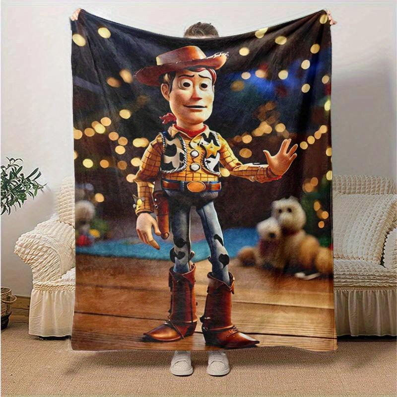 1pc, Cartoon Cowboy Blanket, Seasonal Universal, Home Decoration, Throw Blanket, Soft Flannel Throw Blanket, Versatile & Cozy for Bedroom, L