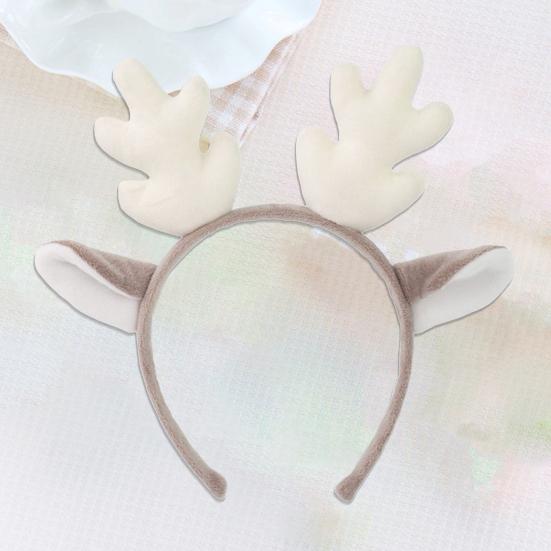 Christmas Antler Hairband Elastic Anti-slip Plush Fit for All Ages Christmas Hair Accessories Holiday Party Decorations Costume Festive Reindeer