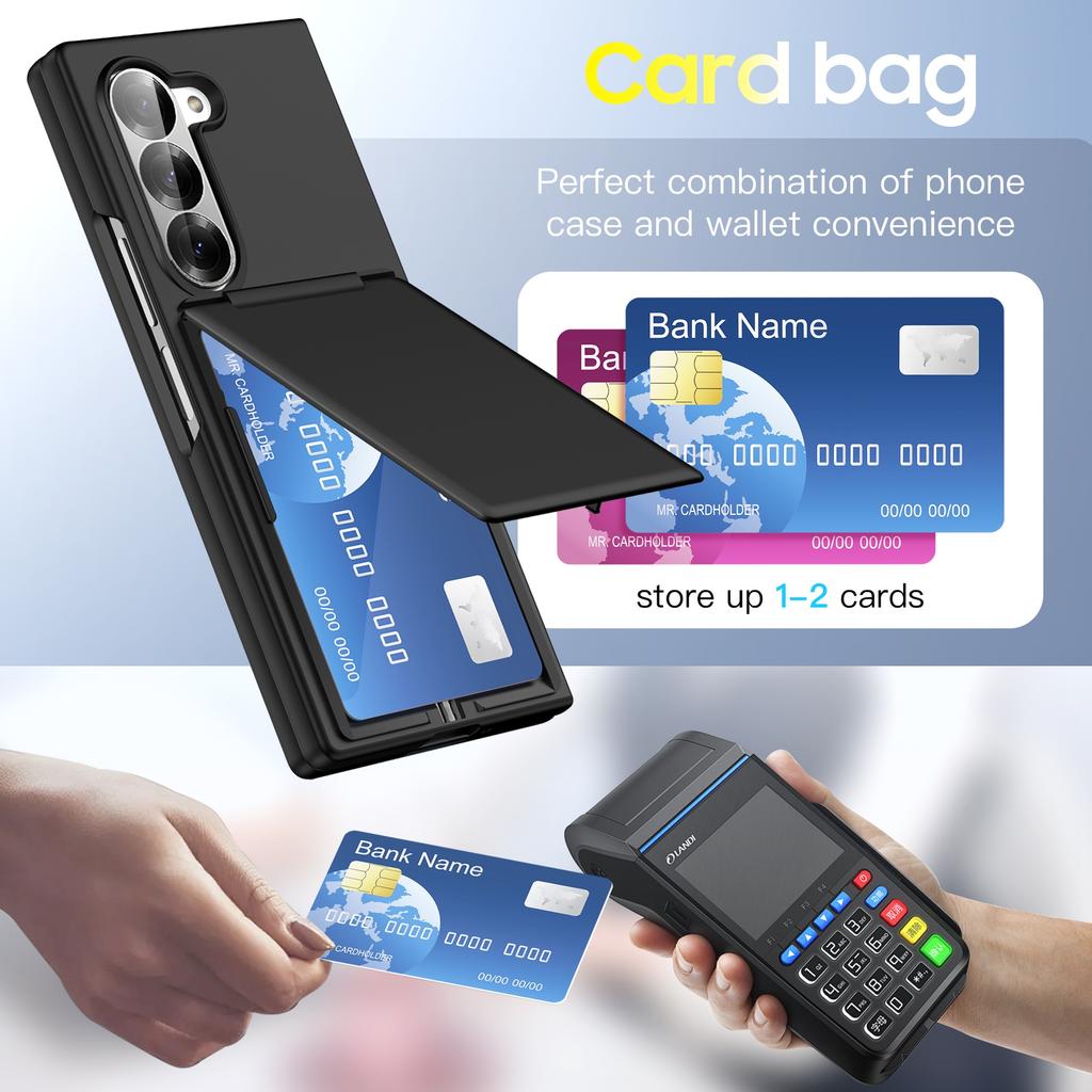 Модный складной чехол-подставка с держателем для карт для Samsung Galaxy Z Fold7 5G Fold 7 5 6 Fold5 Fold6 Защитные чехлы