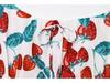 Strawberry Print Waist-Hugging French Long Dress for Women - Spring 2025 European and American Style