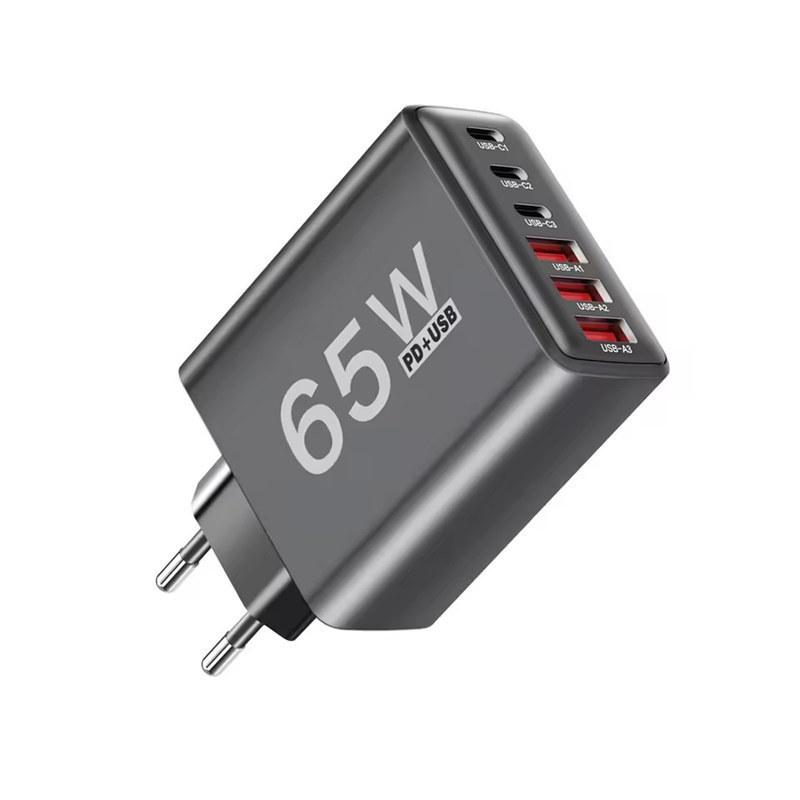 USB-зарядное устройство 65 Вт, 6 портов, быстрая зарядка, настенное зарядное устройство для iPhone, Samsung, Xiaomi, Huawei, USB-адаптер для зарядного устройства телефона