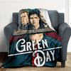 1 шт. Музыкальная группа Green Day Плед для улицы Легкий Фланелевый, Мягкий и Теплый, Всесезонный для Дивана, Улицы, Кемпинга, Гостиной, Офиса, Стула