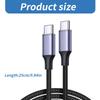 Кабель для зарядки USB C - USB C 100 Вт, кабель для зарядки Type C, кабель для быстрой зарядки, передача данных 480 Мбит/с для телефона, планшета