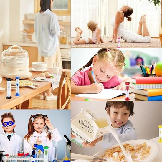 Набор из 6 маленьких песочных часов, песочные часы, песочные часы, таймер на 30 сек, 1 мин, 2 мин, 3 мин, 5 мин, 10 мин