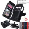 Retro 9 Card Holder Wallet Flip Leather Case for Samsung S23 S22 S21 S20 Ultra Plus S21 S20FE Note20Ultra A14 A54 A53 /iPhone 15 14 13 12Pro Max XSMAX