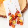 1pair Autumn Winter Acrylic Luxury Baked Enamel Faux Soft Clay Texture Leaf Earrings Handmade Delicate Elegant Vintage Style Earrings Drops