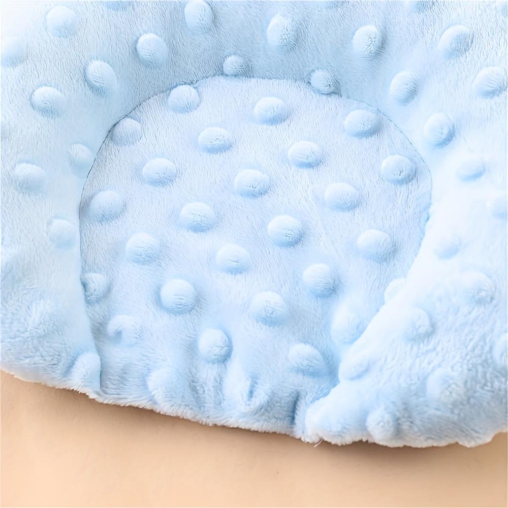 Теплая полиэстеровая флисовая U-образная подушка для сна - Уютный мультяшный дизайн для маленького тела, Эллиптическая форма, Однотонный узор