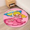 Princess Peach Printed Round Rug Carpet Chair Rug Area Rug Entryway Doormats,for Office Chair Living Room Bedroom Kitchen Room.