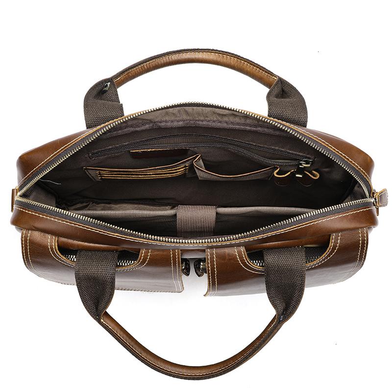 Модная мужская сумка через плечо в европейском и американском стиле в стиле ретро из натуральной кожи с несколькими карманами, деловой портфель из натуральной кожи, мужская сумка через плечо