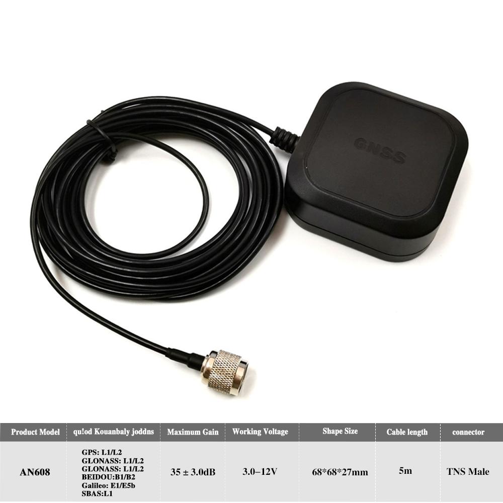 TOPGNSS AN608 высокоточная GNSS антенна, RTK GPS антенна, БПЛА-UGV Высокоточный коэффициент усиления Для ZED-F9P RTK антенна BEIDOU, SMA-J