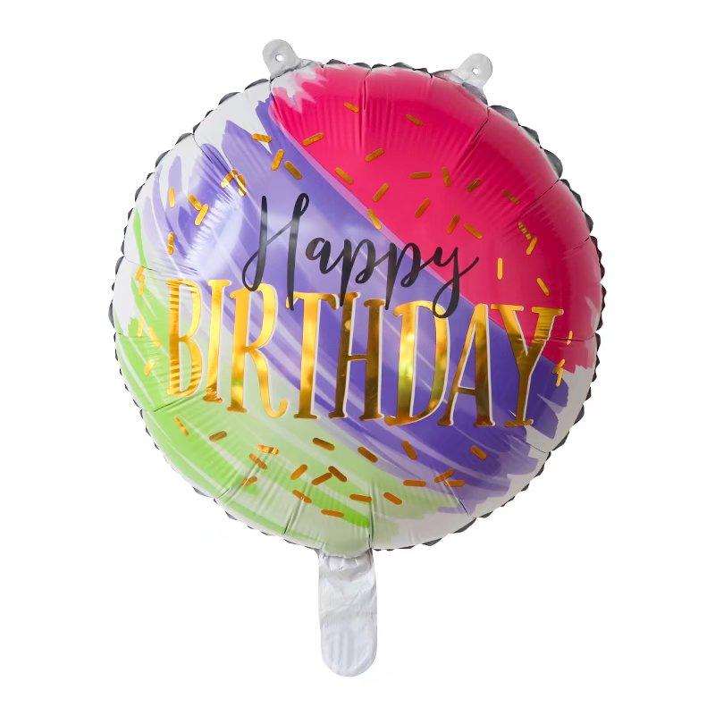 50Pcs/lot 18inch English Happy Birthday Aluminum Foil Balloon Round Helium Balloon Kids Birthday party decoration Air Golobs