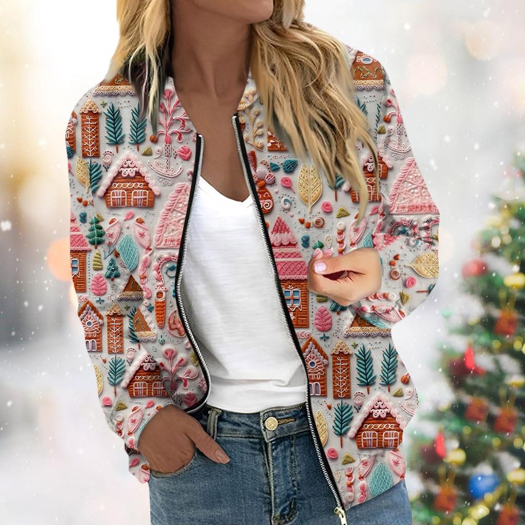 Женская куртка с длинным рукавом, легкая, на молнии, укороченная, с цветочным принтом, верхняя одежда, повседневная, стеганая куртка с карманами