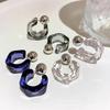 Korean Clear Acrylic Geometric C-shaped Hoop Earrings for Women Girls Earrings Party Travel Jewelry Gift