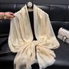Simulation Silk Fashionable And Elegant High-End Long Silk Scarf Short Beard Shawl Long Scarf Tencel Cotton Gold Silk Scarf