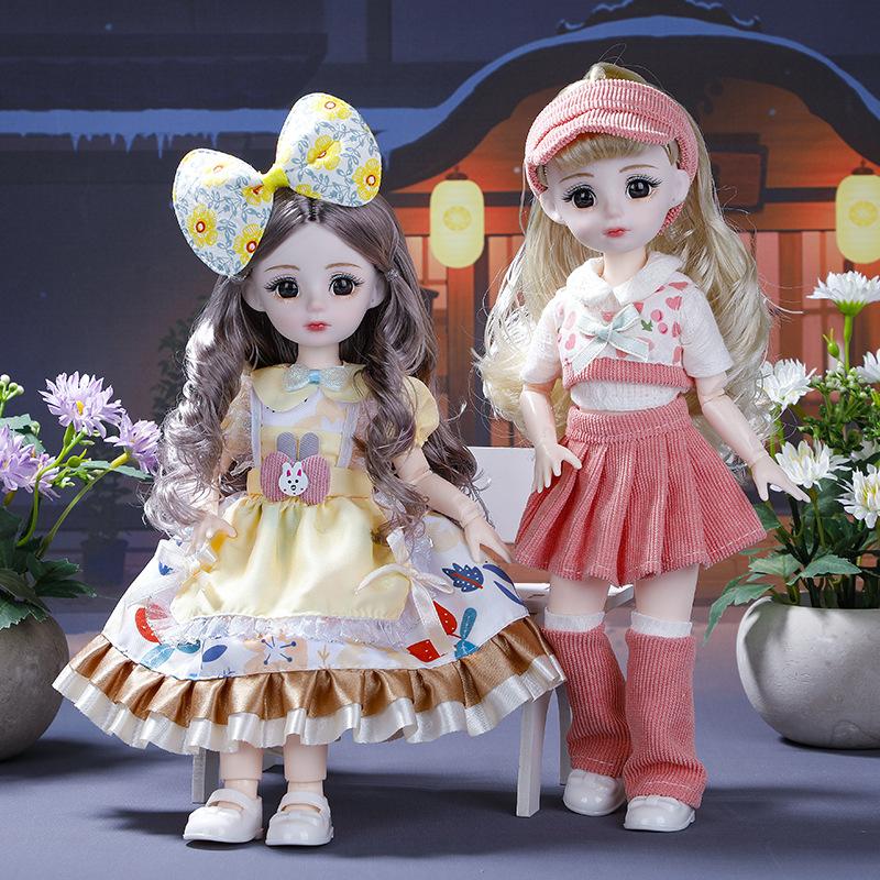 30Cm Bjd Dolls Princess Full Set 1/6 Anime Bjd With Clothes 23 Joint Movable Body Dress Up Doll House Set Birthday Gifts Toys