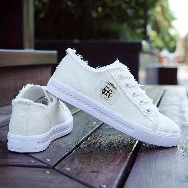 Парусиновые туфли, детская осенняя коллекция, новая женская обувь 2025 года, весенние и летние белые туфли, студенческие спортивные туфли на плоской подошве, одинарные туфли, обувь для сноуборда