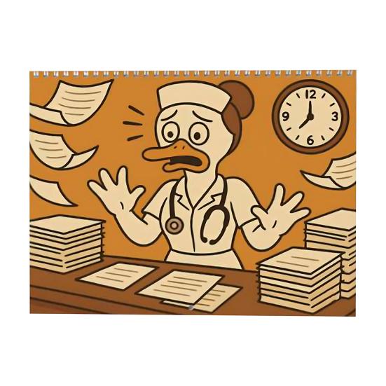 Nurse Goose Wall Calendar 2026 12-Month Themed Design Daily Events Organizer Coil Binding Thick Paper Desk Calendar for Daily Planning