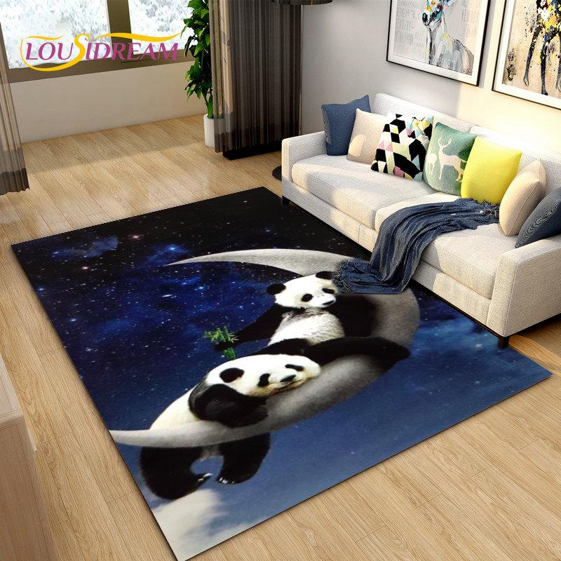 3D Cartoon Cute Panda Area Rug,Carpet Rug for Living Room Children's Room Decoration,Kid Play Crawl Soft Non-slip Floor Mat Gift