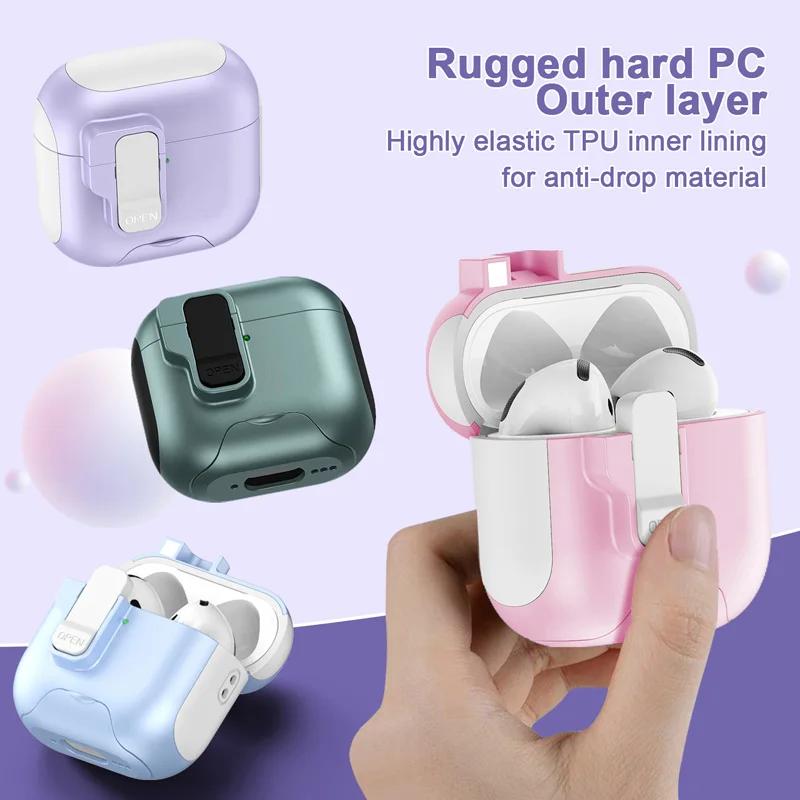 Для AirPods 5 4 3 1/ 2 Чехол с надежной фиксацией для AirPods Pro 2 Pro 3 Защелка Нижняя подставка и крючок Защитный чехол для наушников