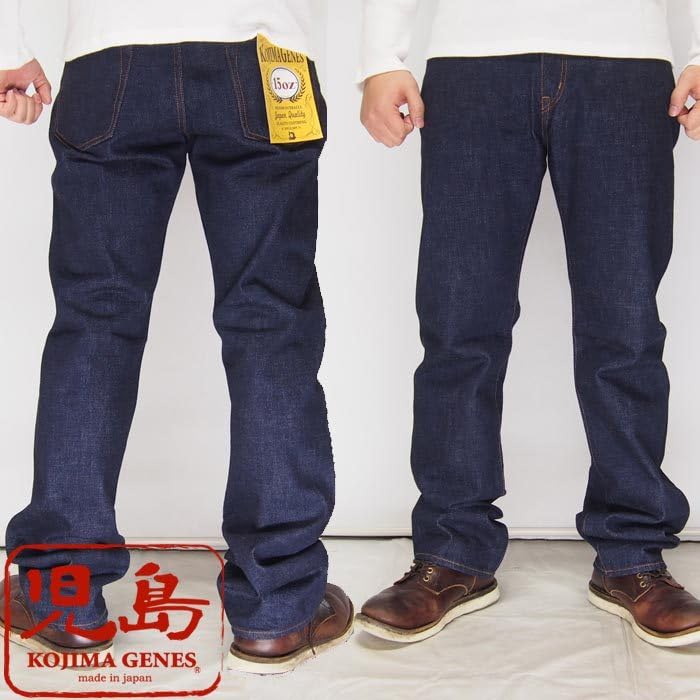 Kojima Jeans KOJIMA GENES 15oz Selvedge Straight Zip Fly In Pants, Jeans/Denim/Made Japan/RNB-102RZ-Indigo-40