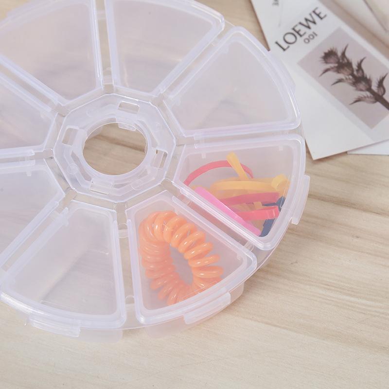 Съемный ящик для хранения Круглый Маленький 8 ячеек Органайзер для путешествий Таблетки Пластиковый кейс Контейнер Держатель для косметики Ювелирные изделия