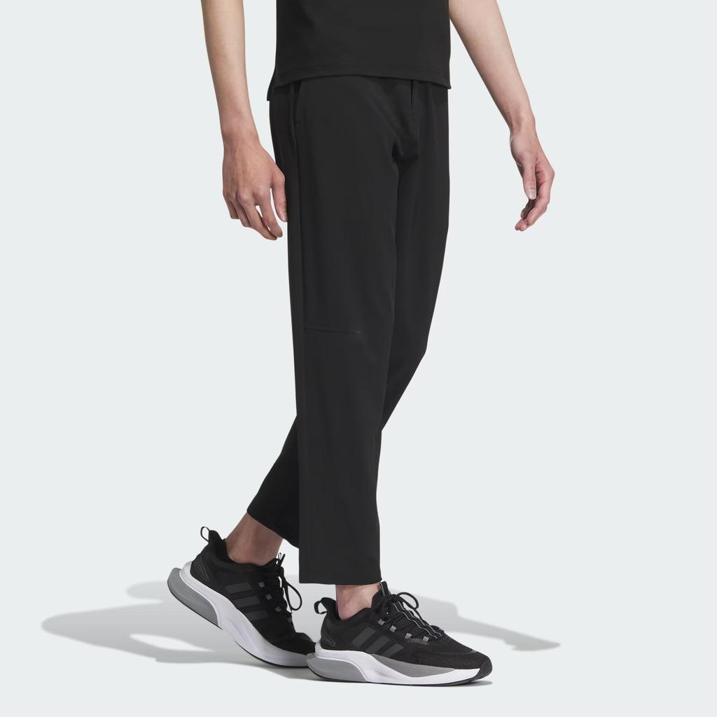 Adidas Casual Pants Men's Black Moderate Straight Fit Pants IS4955