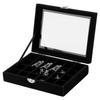 Jewelry Storage Box Velvet Earring Display Glass Jewelry Ring Organizer Holder Storage Case 24 Slots