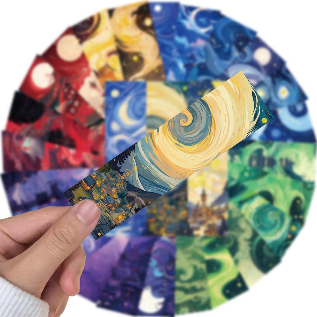 30Pcs Oil Painting Theme Paper Bookmarks Reading Aids Bookmarks Book Page Holder Page Divider Gift for Book Lover Writer