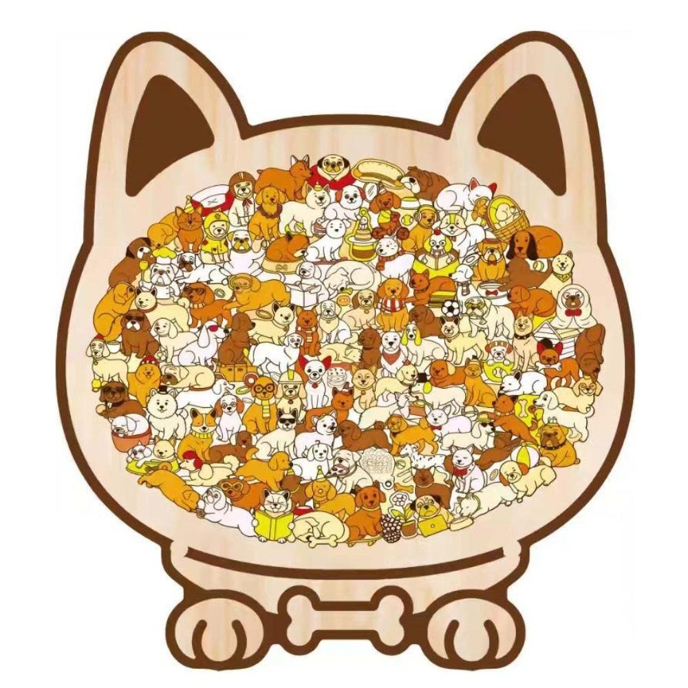 Animal Shape Dog Shaped Puzzle Thinking Training Children's Puzzle Puppies Wooden Puzzle  Kids Toy