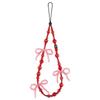 White Heart Phone Lanyard With Pearl Charm Anti-Lost Strap Smartphone Womens Fashion Accessory