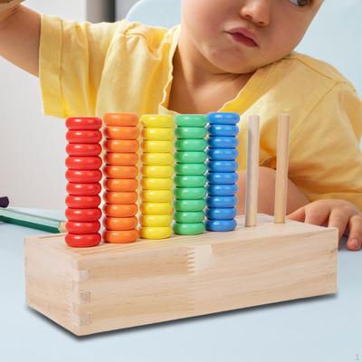 Деревянные игрушки для сортировки по цвету, сенсорная игрушка, гладкая, практичная для детей от 1 до 3 лет, удобная в носке