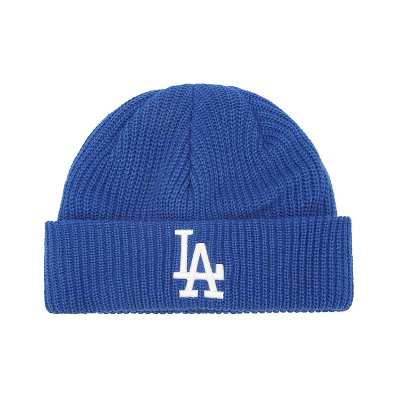 MLB Logo embroidery decoration, knitted warm, acrylic, fleece hat, same style for men and women, multi-color Blue/07U F without packaging