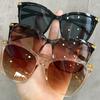 New Cat Eye Goggles Sunglasses Women Fashion Oversized Retro Black UV400 Sun Glasses Trendy Shades Eyewear