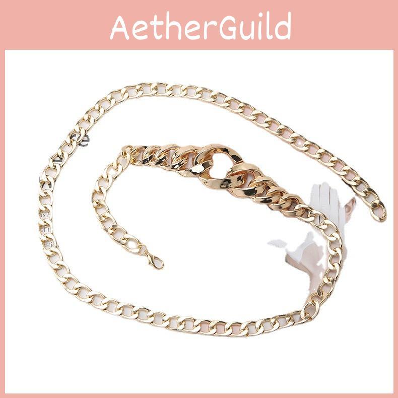 Metal Chain Waist Belt For Women Fashion Accessory With Round Buckle For Casual And Office Looks