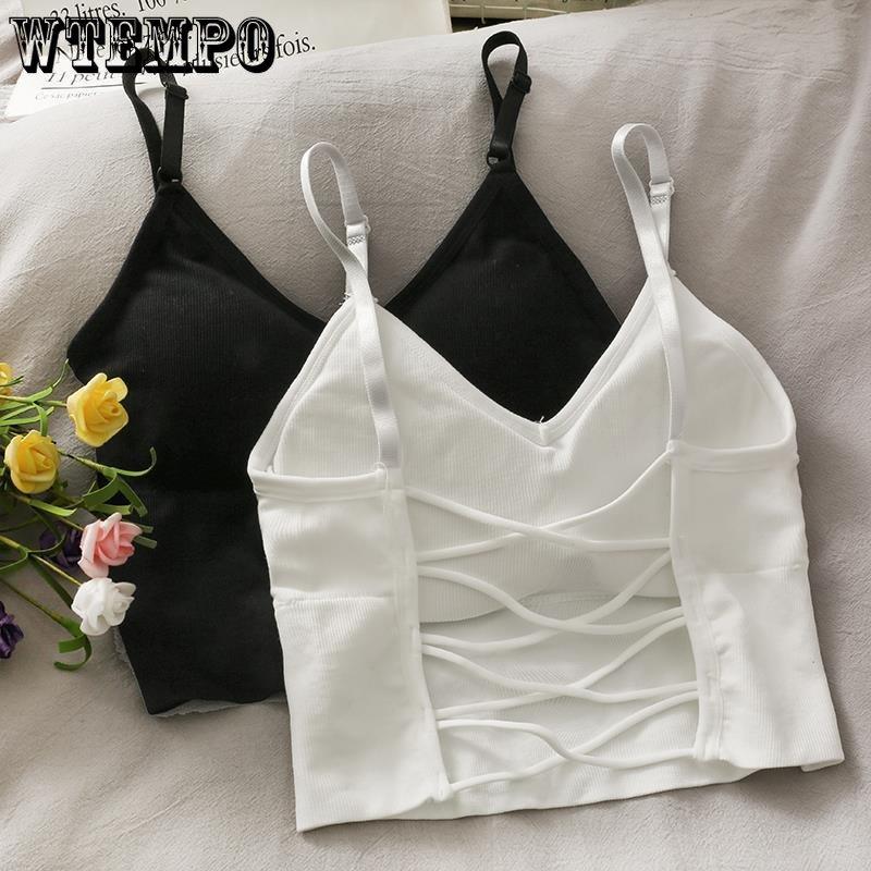 Женские топы, сексуальная майка, женский встроенный бюстгальтер, однотонные майки для женщин, укороченный топ с открытыми плечами, майка без рукавов