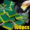 100/1 шт. Кухонная губка для мытья посуды Мягкая Впитывающая Чистящая Натирка для Посуды Удаляющие Наборы Бытовая Чистящая Щетка Губка