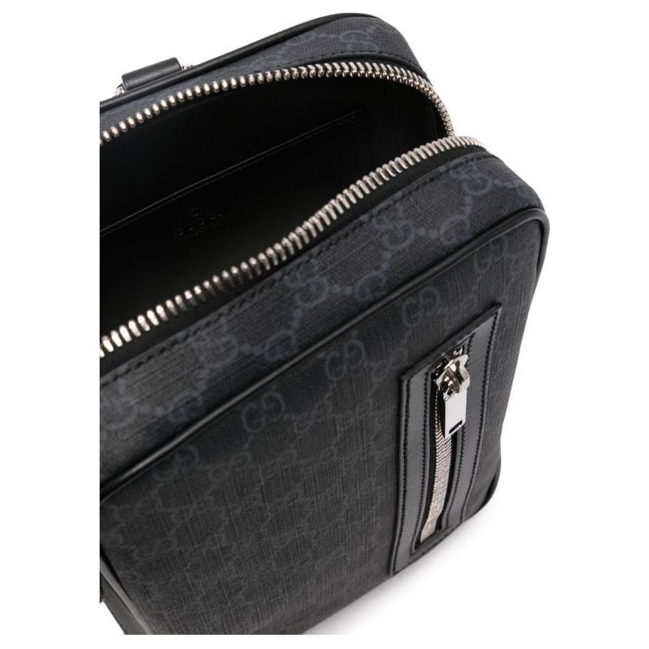 Gucci Iconic Web Stripe Shoulder Strap PVC Crossbody Bag Men bags Black 792078-FADJM-1043