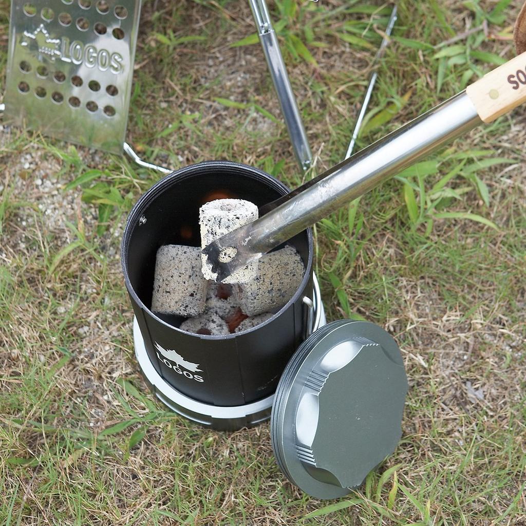 LOGOS Portable BBQ Fire Extinguisher Pot Reusable Outdoor - Eco-friendly, Charcoal, Camping,
