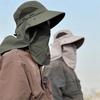 Панама, летняя шляпа для защиты от солнца и затенения, мужская шляпа для пешего туризма на открытом воздухе, интегрированная защита лица и шеи для рыбалки h