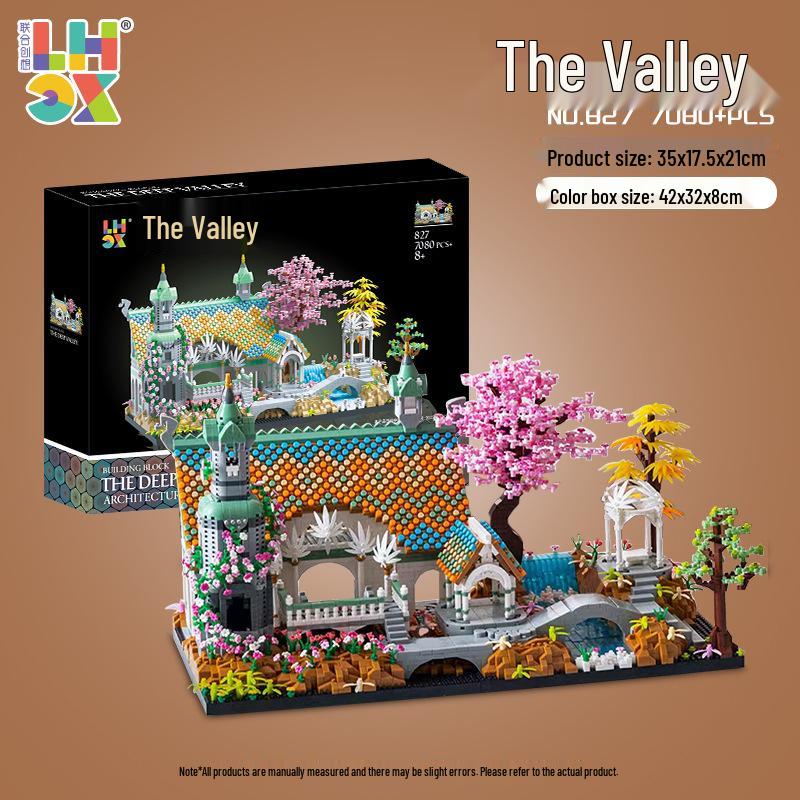 Мини-набор строительных блоков из 609 деталей: Набор для самостоятельного изготовления железнодорожной станции «Цветущая сакура» и романтического домика на дереве для взрослых