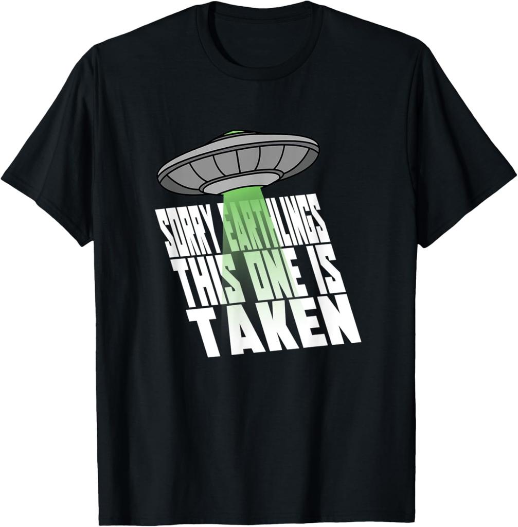 Alien Abduction Sorry Earthlings This One Is Taken Graphic Tee Casual Cotton T-Shirt for Men