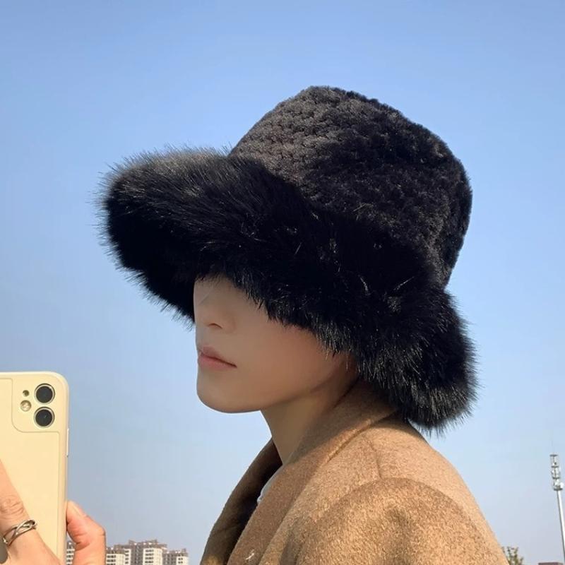 Зимняя плюшевая женская шапка из меха лисы, утолщенная, теплая, пушистая, рыболовная шапка
