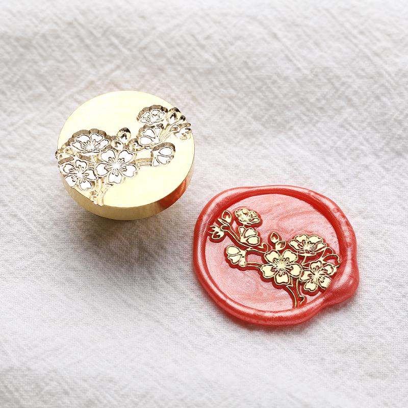 Кленовые листьяУзор маргаритки Восковая печать штамп Ретро-печать сургучом Замена головы Цветы Лист Украсить подарок Ипомея Папоротник