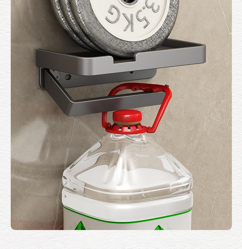 Держатель для туалетной бумаги и полка для мобильного телефона цвета «оружейный серый» | Настенный органайзер для ванной комнаты без сверления