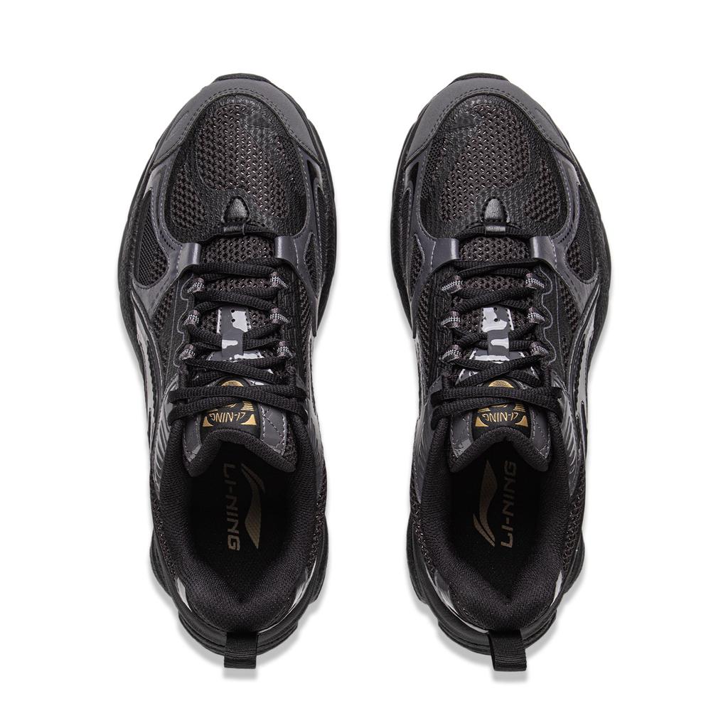 Li Ning Boom Амортизация Поддержка Нескользящие Износостойкие Упругие Низкие Кроссовки для Бега Мужские Черно-серые ARXV005-2