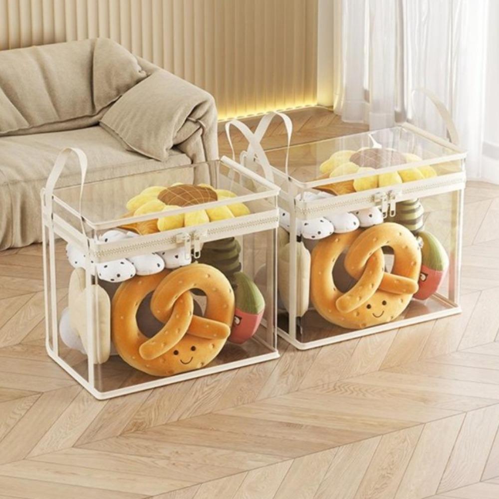 PVC Stuffed Toy Storage Box Large Capacity Plush Toy Storage Bag Portable Doll Organizing Bag Home